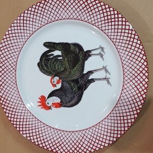 Haldon Group Devonshire rooster plate red and black